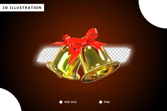 3d Realistic Merry Christmas Bells: Premium Illustrations