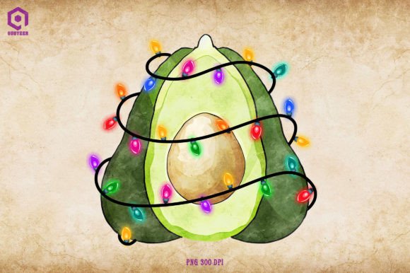 Avocado Christmas Tree Lights Illustrations Review