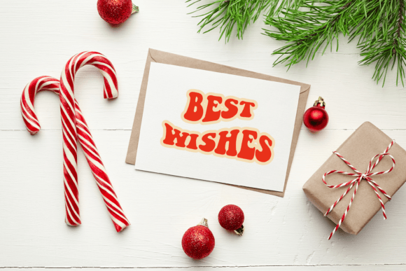 Best Wishes Christmas Inscription: Premium Illustrations
