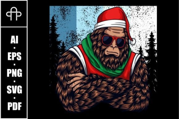Bigfoot Cool Wearing Costume Christmas Illustrations Review