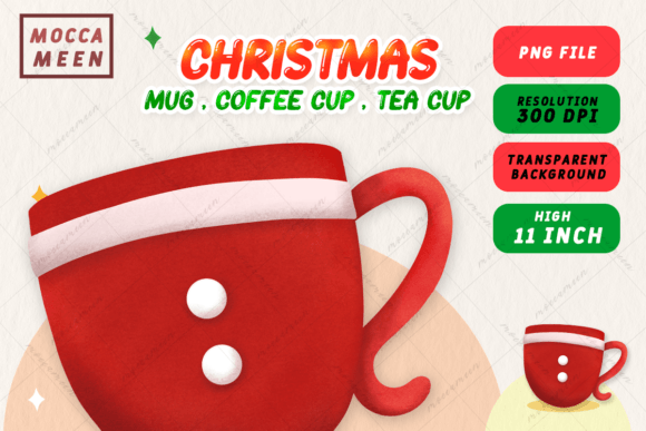 Christmas Red Mug Santa Cause: Illustrations for Sellers