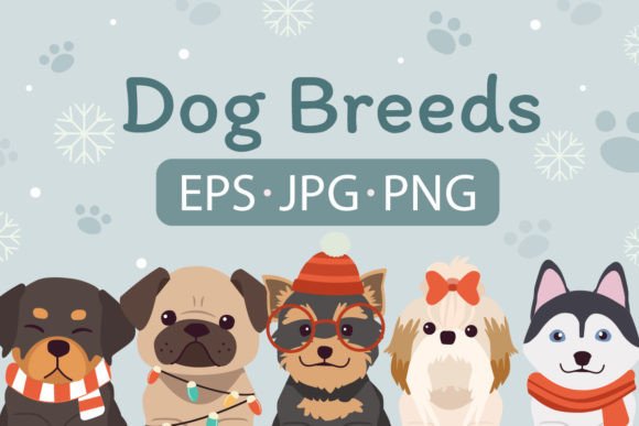 Dog Christmas Set 04: Festive Illustrations for Brands