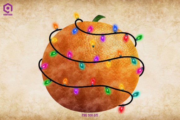 Orange Christmas Tree Lights: Festive Illustrations