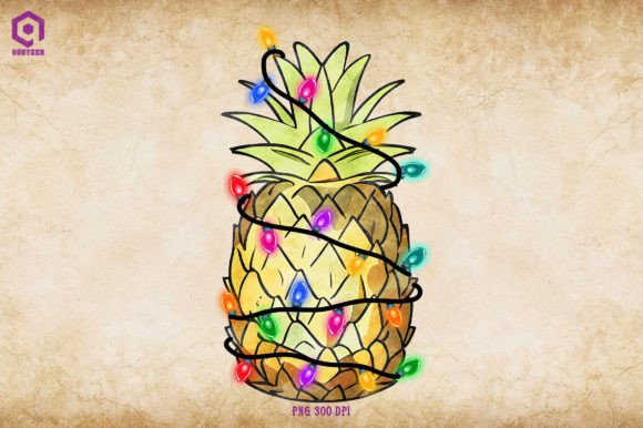 Pineapple Christmas Tree Lights: Festive Illustrations