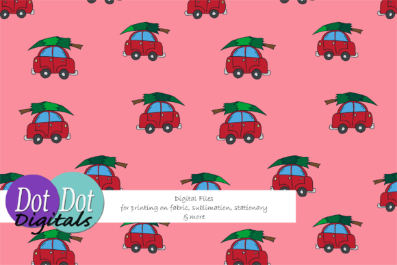 Red Car Christmas Tree on Pink Seamless Review
