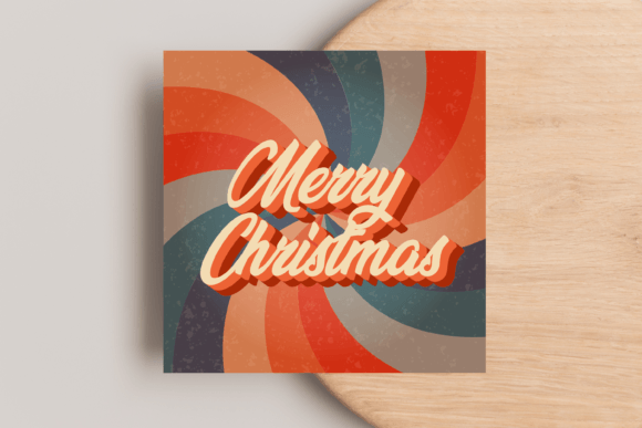Retro Groovy Christmas Card: Bold Illustrations for Festive Brands