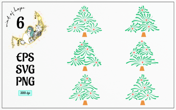 Review: Christmas Tree Swirl Line Element Vector for Illustrations