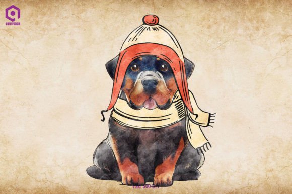 Rottweiler Cozy Christmas Illustrations Review