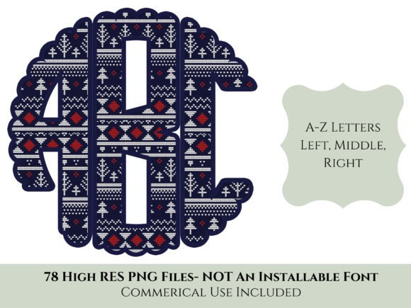 Ugly Christmas Sweater Circle Monogram Illustrations Review