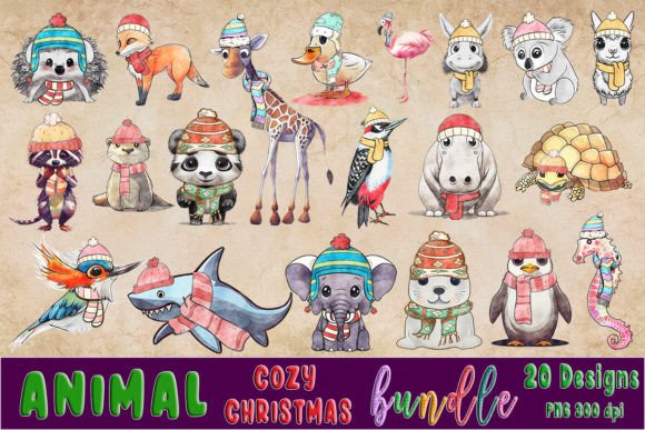 Watercolor Animals Cozy Christmas Bundle Review