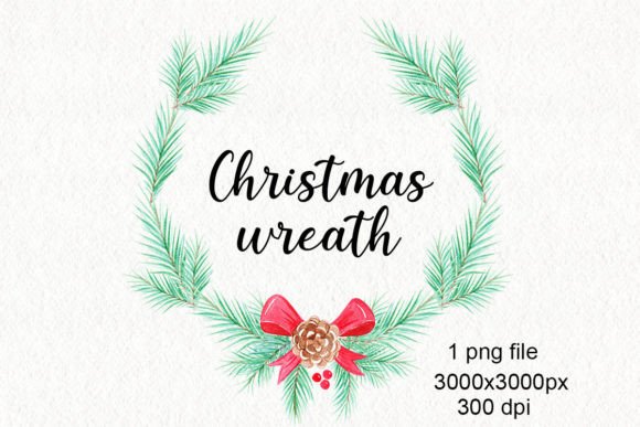 Watercolor Christmas Fir Wreath Png & Illustrations Review