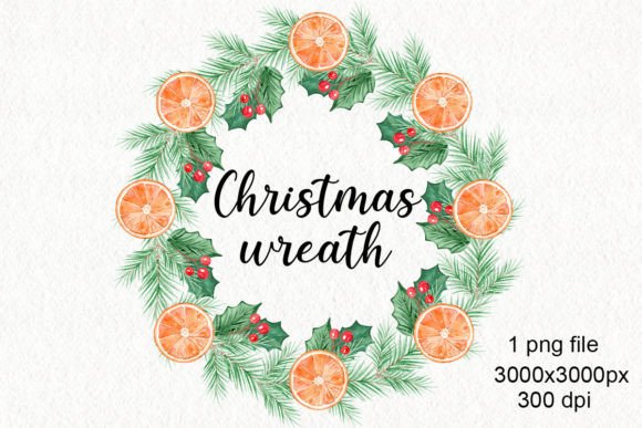 Watercolor Round Christmas Wreath Png: A Seller's Review